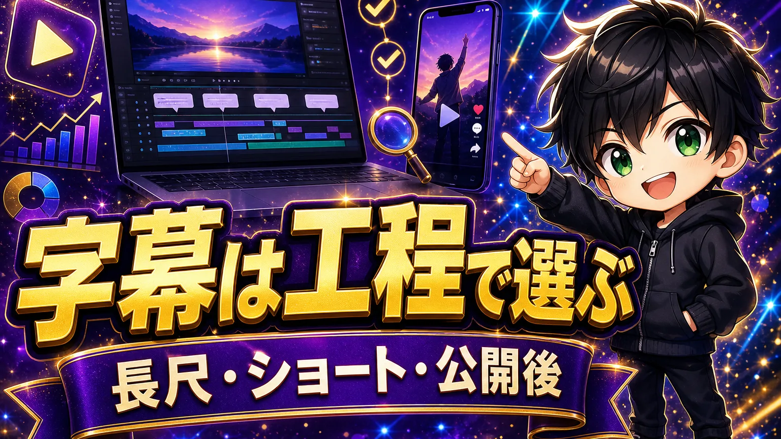 AI字幕自動生成を比較|Vrew・YouTube・CapCutの選び方のアイキャッチ