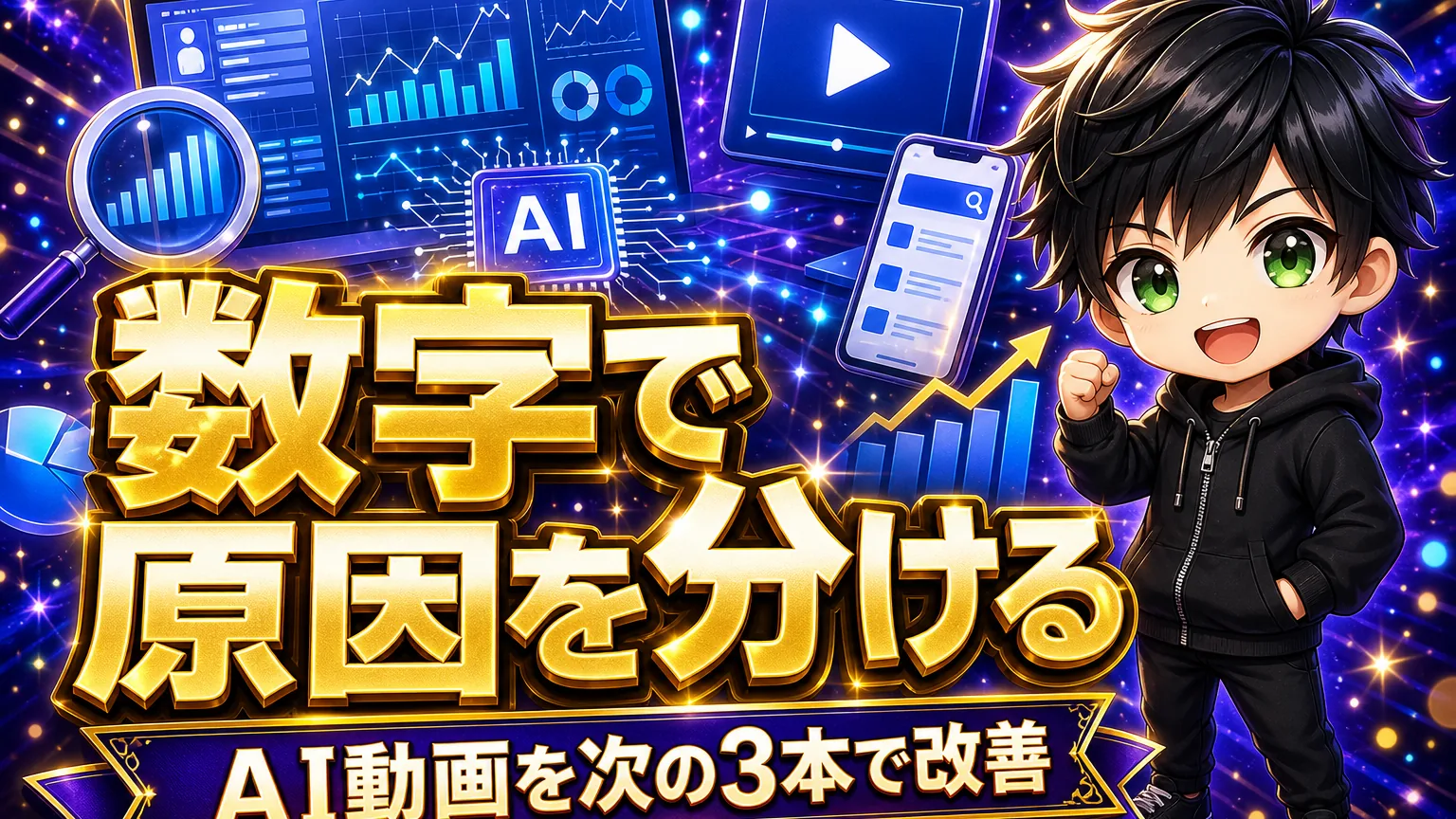 YouTube再生回数が伸びない原因と改善法のアイキャッチ