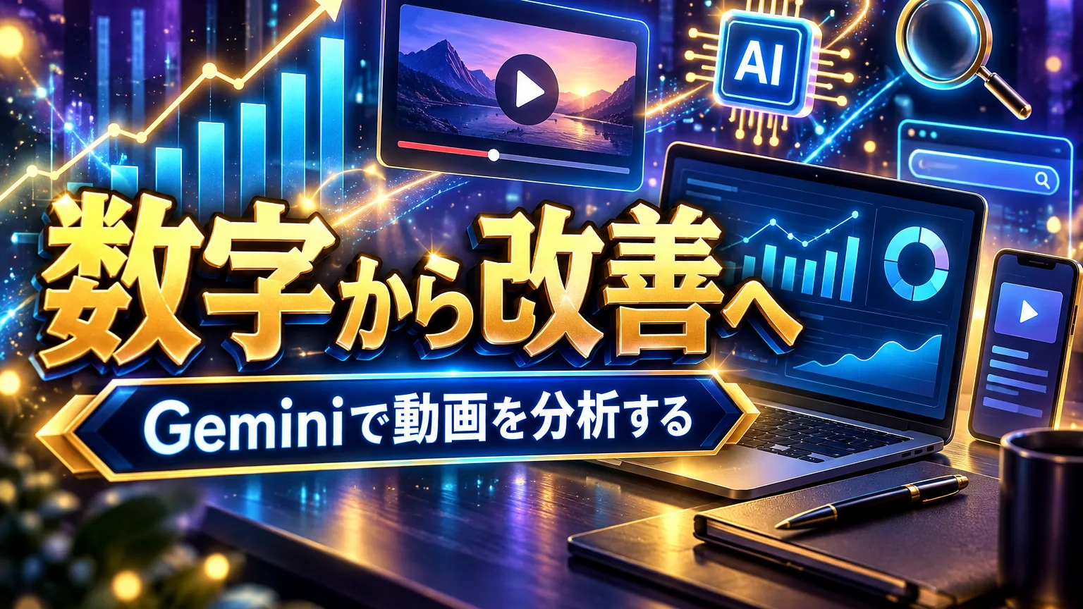 GeminiでYouTube動画分析する方法|改善点を絞る質問術のアイキャッチ
