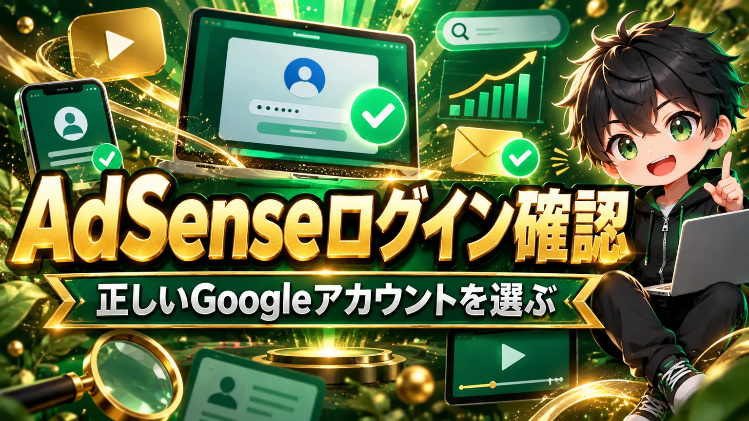 YouTube AdSenseログイン方法|正しいアカウントの確認手順のアイキャッチ