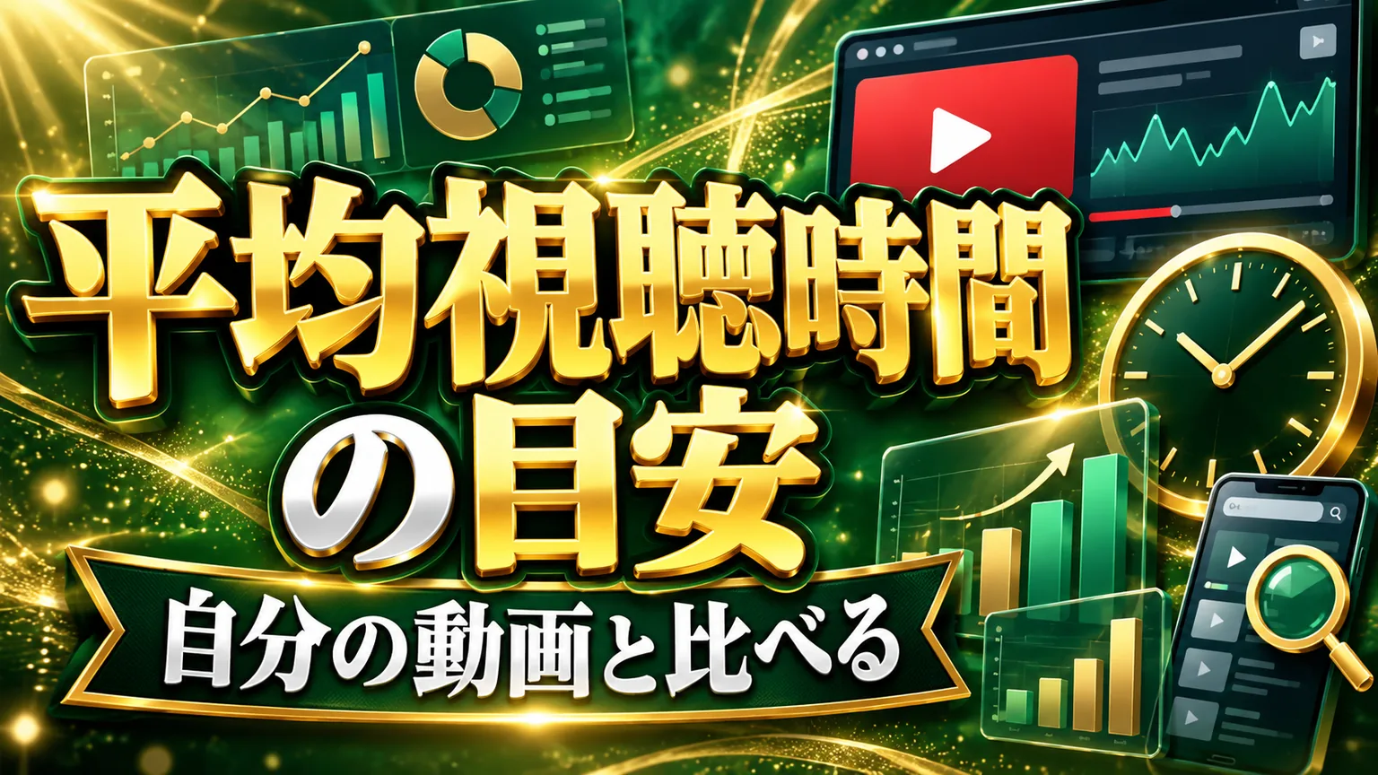 YouTube平均視聴時間の目安|短い時の見方と改善順のアイキャッチ