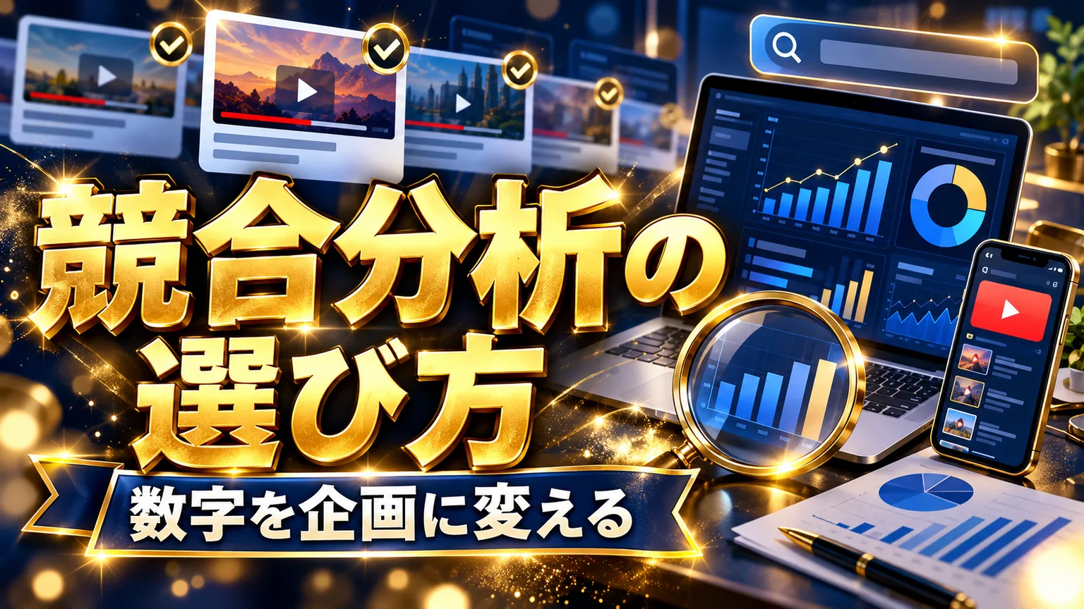 YouTube競合分析ツールの選び方|無料で企画を比べるのアイキャッチ