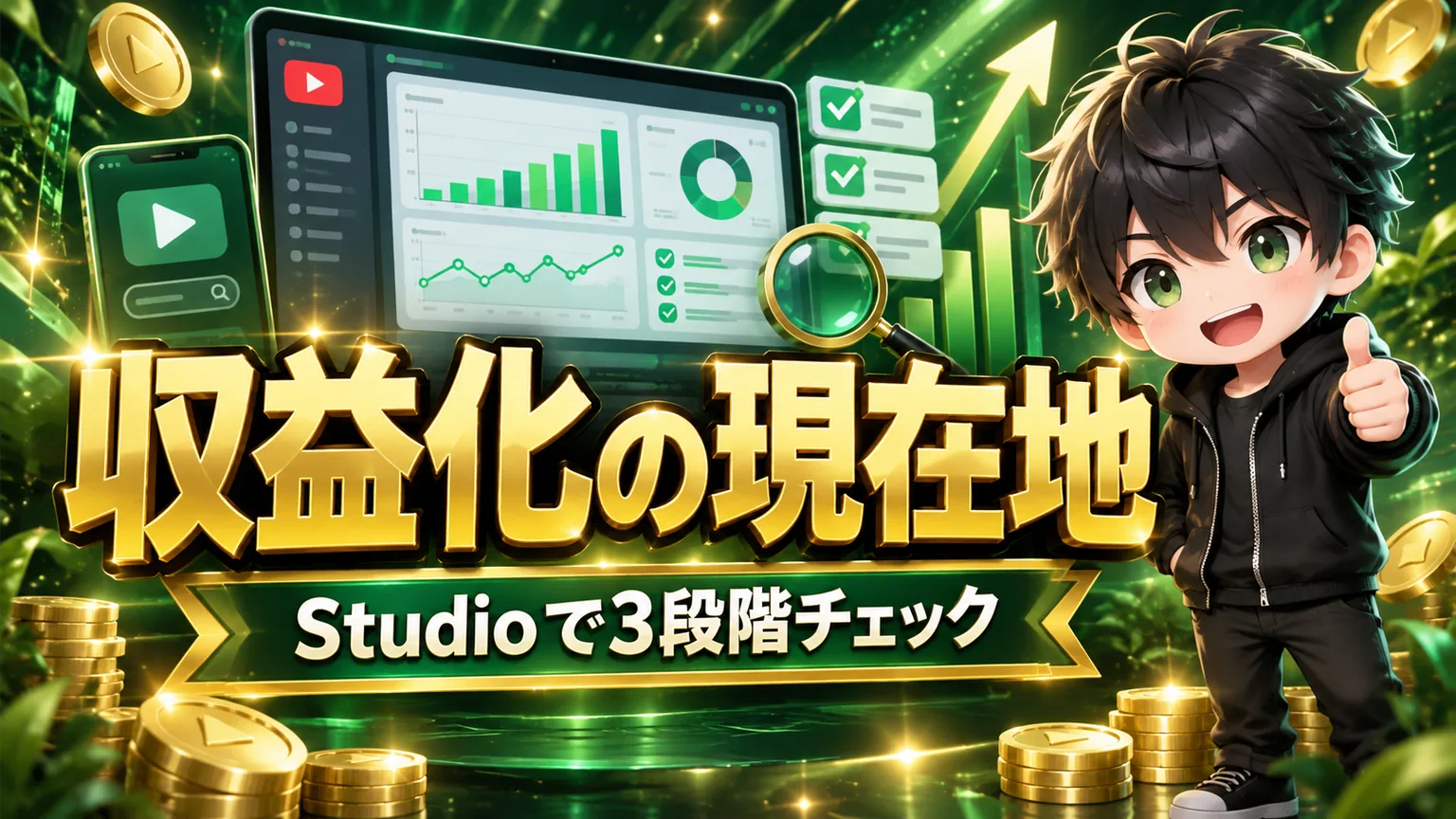 YouTube収益化チェック|Studioで条件と進捗を確認のアイキャッチ
