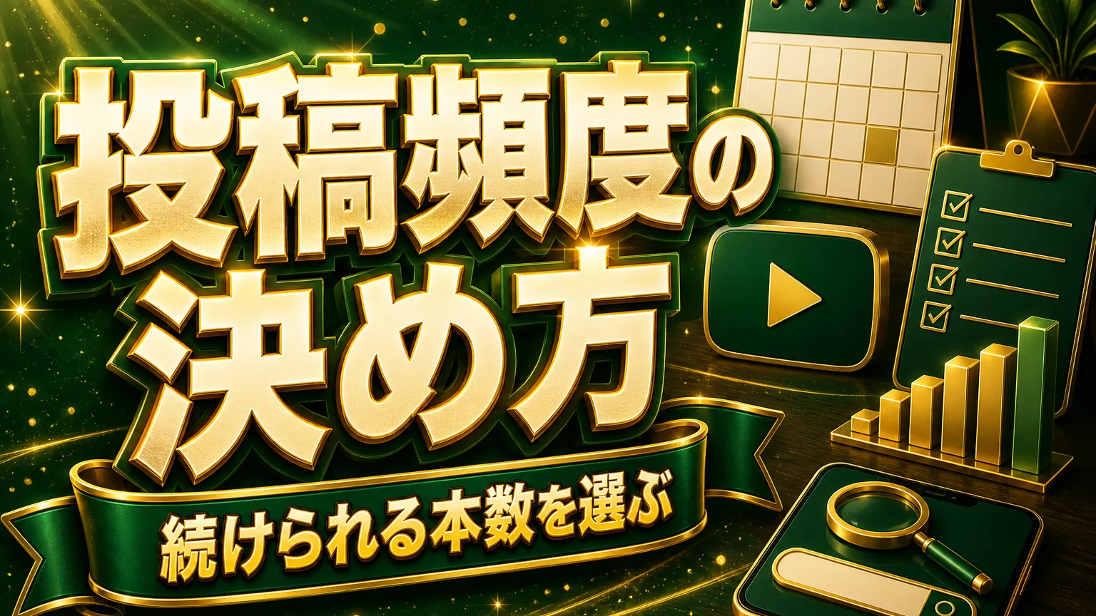 YouTube投稿頻度の決め方|週1・週2・毎日投稿のアイキャッチ