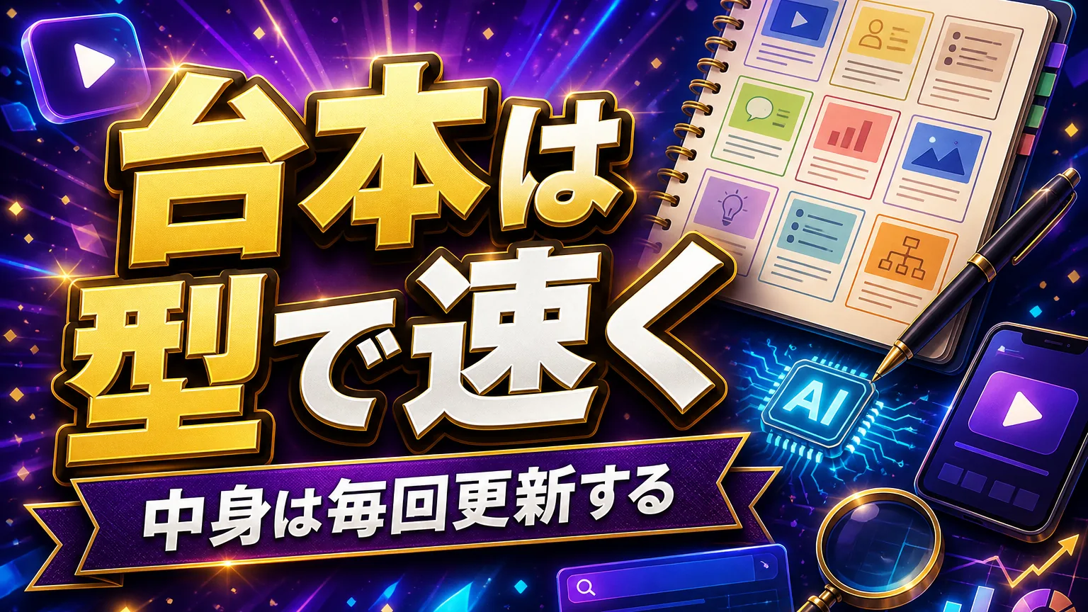 YouTube台本テンプレートの作り方|AI量産でも独自性を保つ設計のアイキャッチ