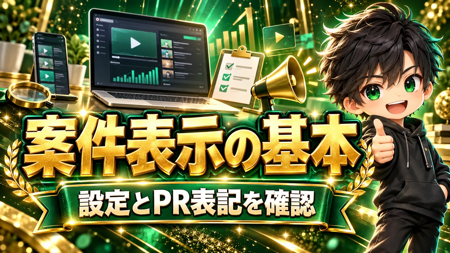 YouTube企業案件の表示方法|PR表記とStudio設定のアイキャッチ