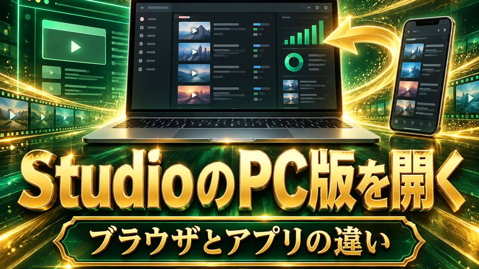 YouTube Studio PC版の開き方|アプリとの違いのアイキャッチ
