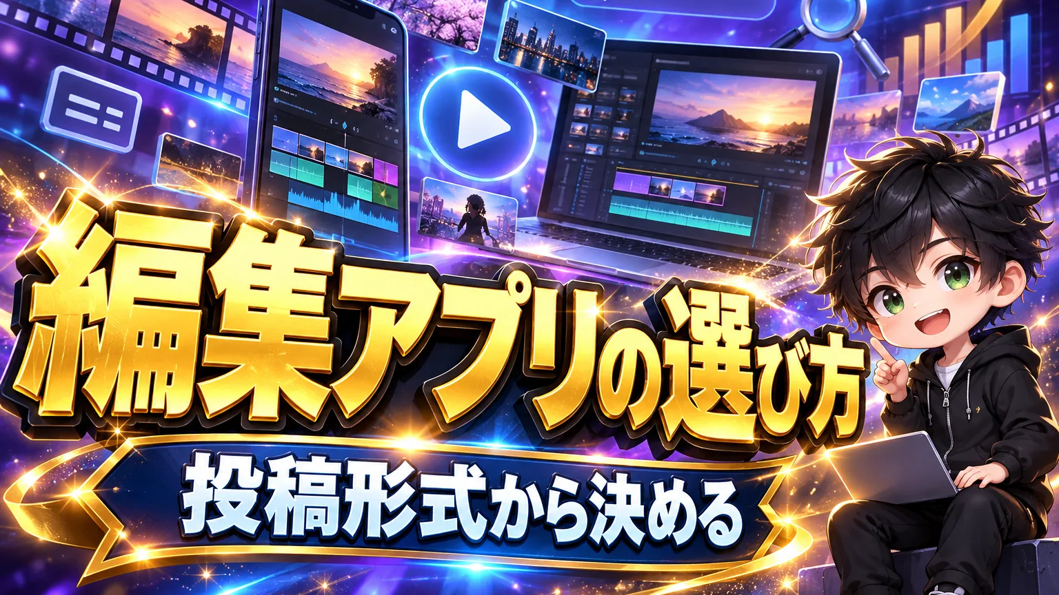 YouTube動画編集アプリの選び方|ショート・字幕・PC連携で決めるのアイキャッチ