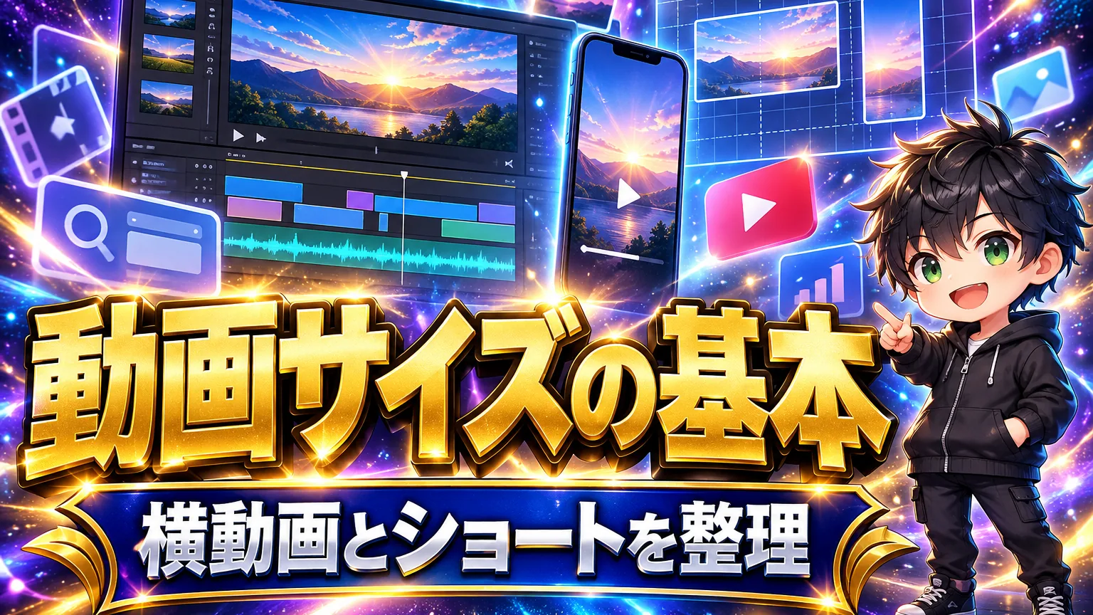 YouTube動画サイズの目安|横動画・ショートの設定のアイキャッチ