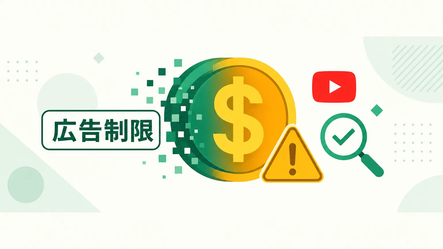 YouTubeのイエローアイコン(広告制限)の原因と外し方|収益化を守る対処法のアイキャッチ
